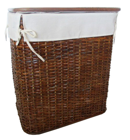 26-0056/1 CESTO PORTA BIANCHERIA VIMINI IN RATTAN CM 38X26X50 H